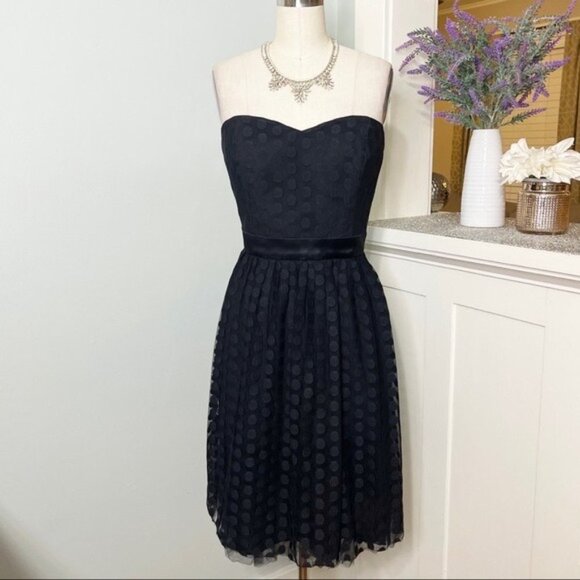 White House Black Market Polka Dot Tulle Strapless Fit & Flare Dress 8 NWT - Picture 11 of 11
